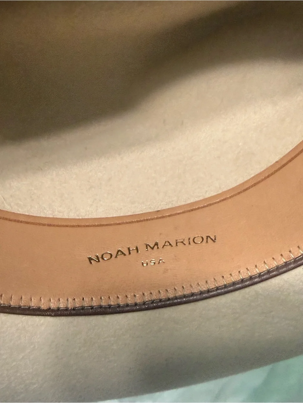 Noah Marion Tear Drop Braver Hat Fedora Flat Brim in Sahara Beige